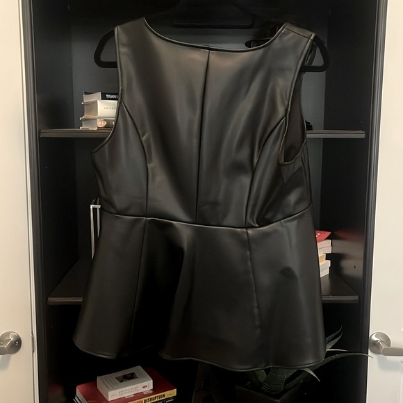 Torrid, leather like peplum top. Size Large, never worn! - Picture 2 of 3